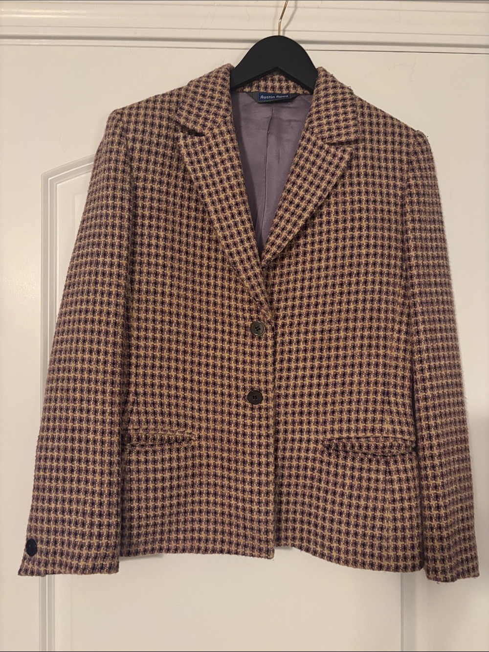 Austin Reed Women's Brown & Purple Houndstooth Blazer